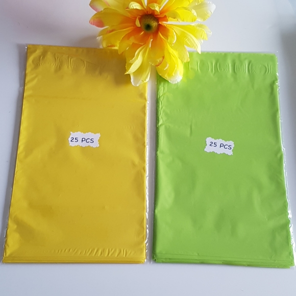 50 pcs Yellow Green Poly Mailers 6,5"x9.5" Inch - Picture 1 of 4